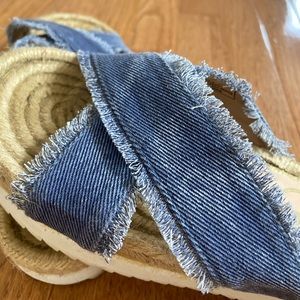 Denim platform sandals